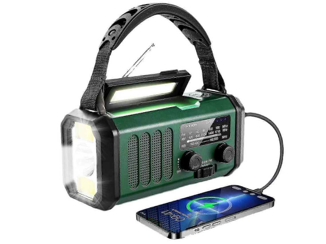 Lurelia Rádio De Emergência Solar, Am/fm, Com Manivela, Usb-c E Lanterna Led