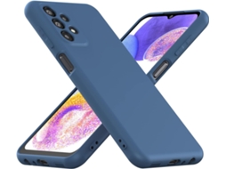 Capa Proteção Câmera Fina para Samsung Galaxy A23 5G HONGWE. Silicone Textura Macia Anti-Choque Azul