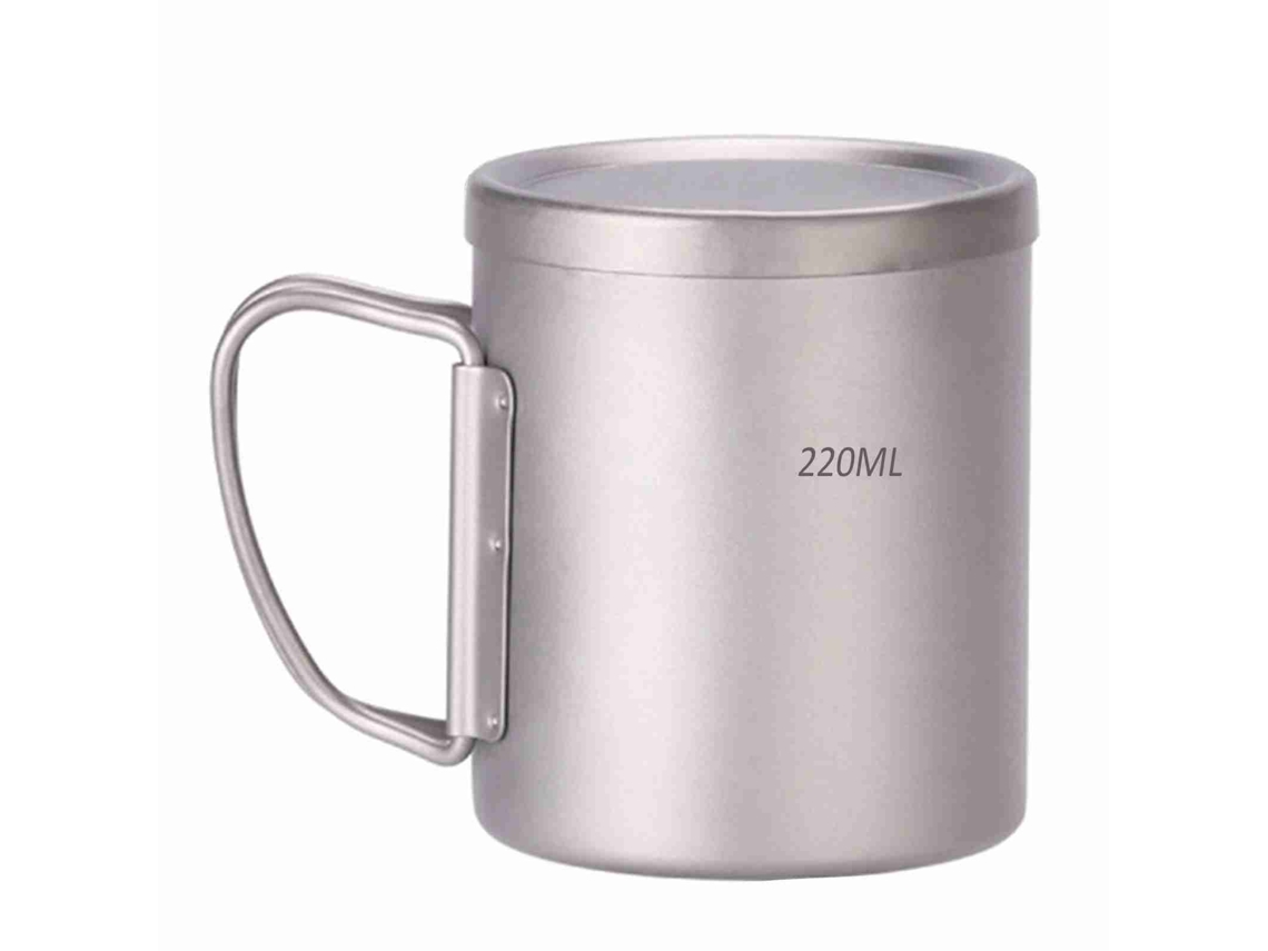 Copo Business de Titânio de Parede Dupla, 220ml/330ml/450ml/550ml, para Casa, Escritório, Camping, Trekking, Picnic