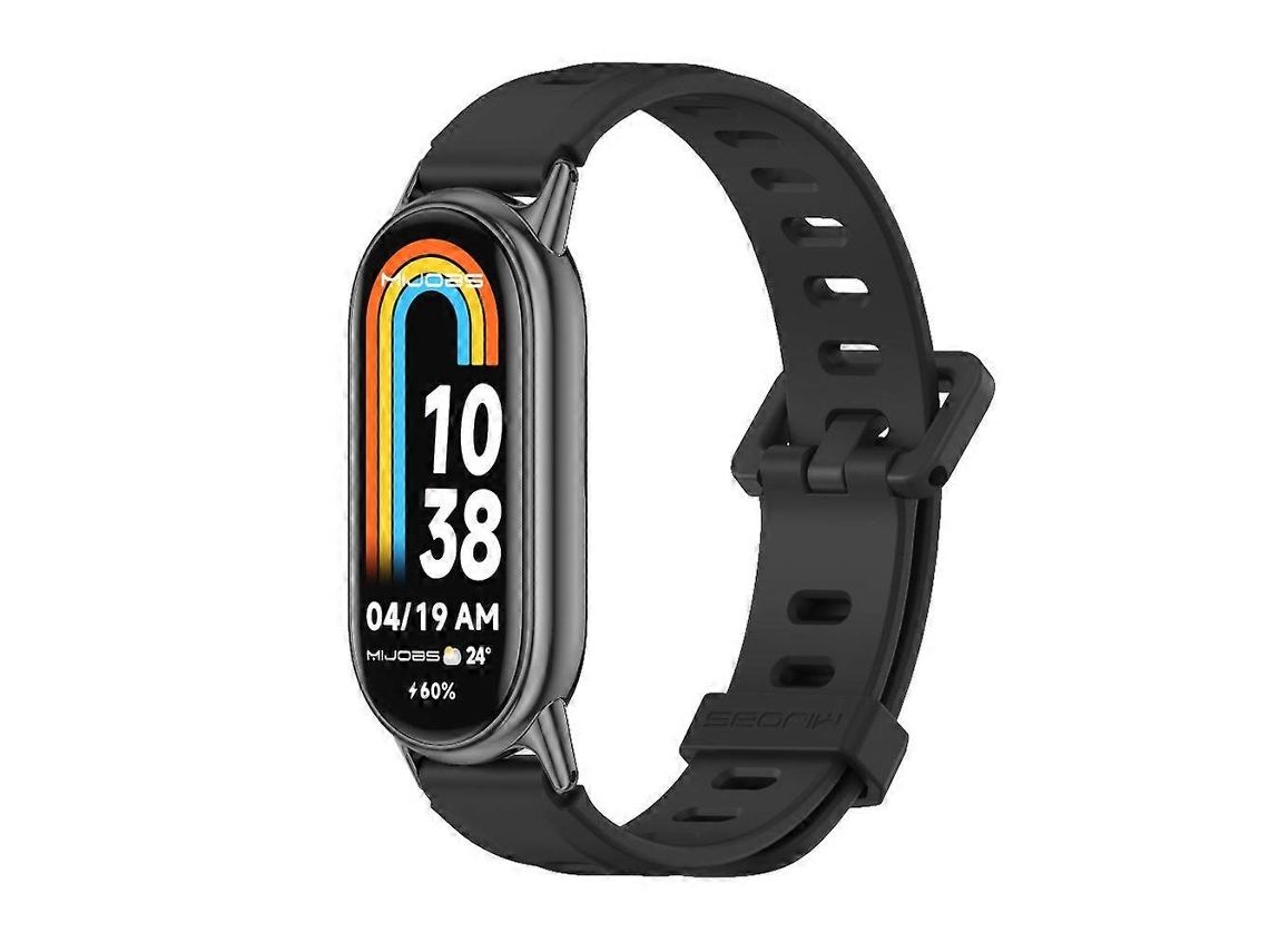Pulseira De Silicone Respirável Com Furo Plano Mijobs Para Xiaomi Mi Band 8 / 9 / 9 Nfc