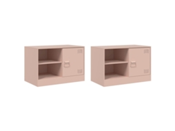 Móveis de Tv 2 Pcs 67x39x44 Cm Aço Rosa MAISON EXCLUSIVE