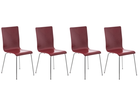 Conjunto de 4 cadeiras de sala de espera PEPE vermelho CLP