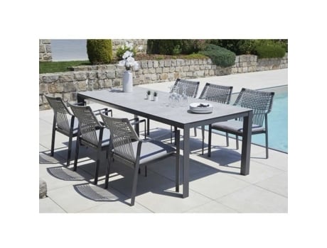 Conjunto de Jantar Caledonie Antracite 220 X 100 X H 75 Cm IMAGIN