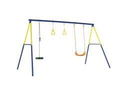 Balanço Infantil 3 em 1, Até 150kg, Argolas Ginástica, Balanço em Pé, 285x160x181cm | S/MARCA