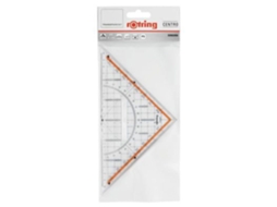 Esquadro Geométrico Centro ROTRING 45°/45°, 23 Cm, Transparente