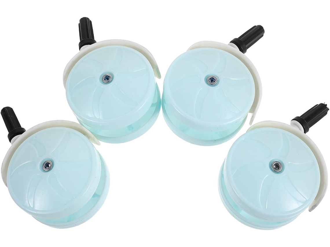 Conjunto de 4 Rodas Giratórias de Plástico Azul para Andador de Bebê Substituição Silenciosa e Estável CHABERLU