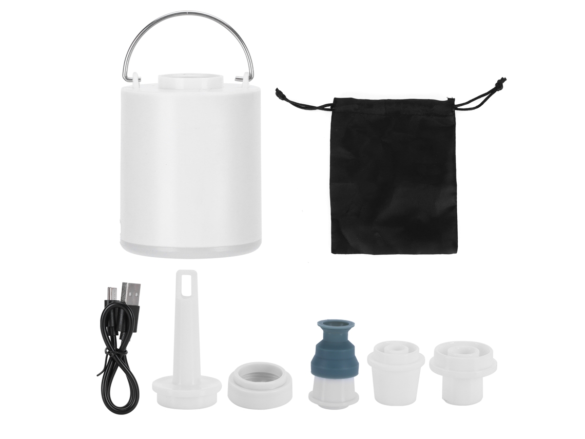 Bomba de Ar Elétrica Portátil com Luz de Acampamento para Colchões Infláveis Coxins Outdoor