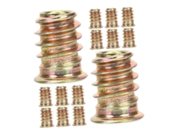 Kichouse 40 Insertos Roscados M6x13 para Móveis de Madeira, Aço Carbono, Fácil Instalação, Adequado para Projetos em Madeira