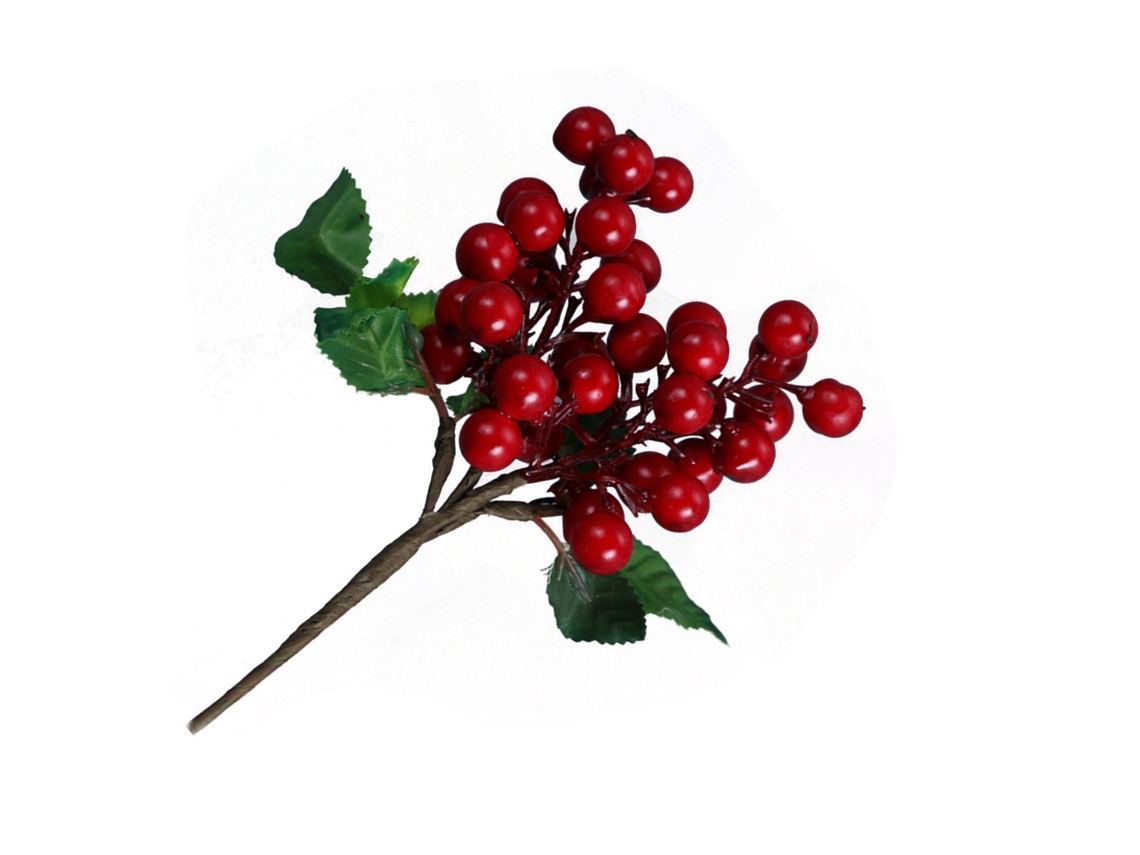 Laxiscreed Enfeite De Natal Com Bagas Vermelhas E Flores Pequenas Para Decoração Festiva