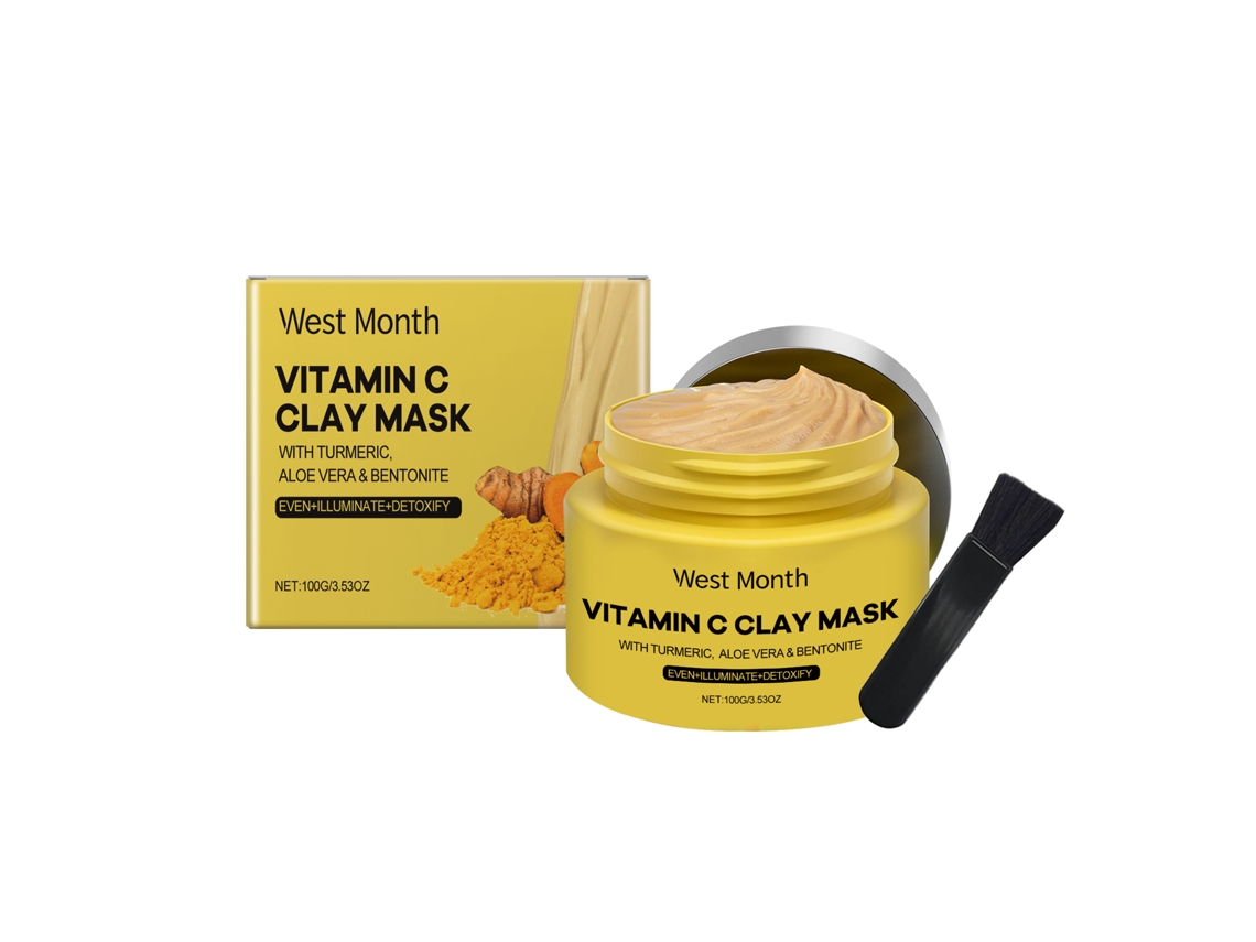 Máscara De Argila Clareadora Com Cúrcuma E Vitamina C