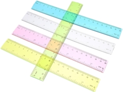 Lurelia Régua Plástica 5 Peças Com Transparente E Portátil Para Geometria E Matemática