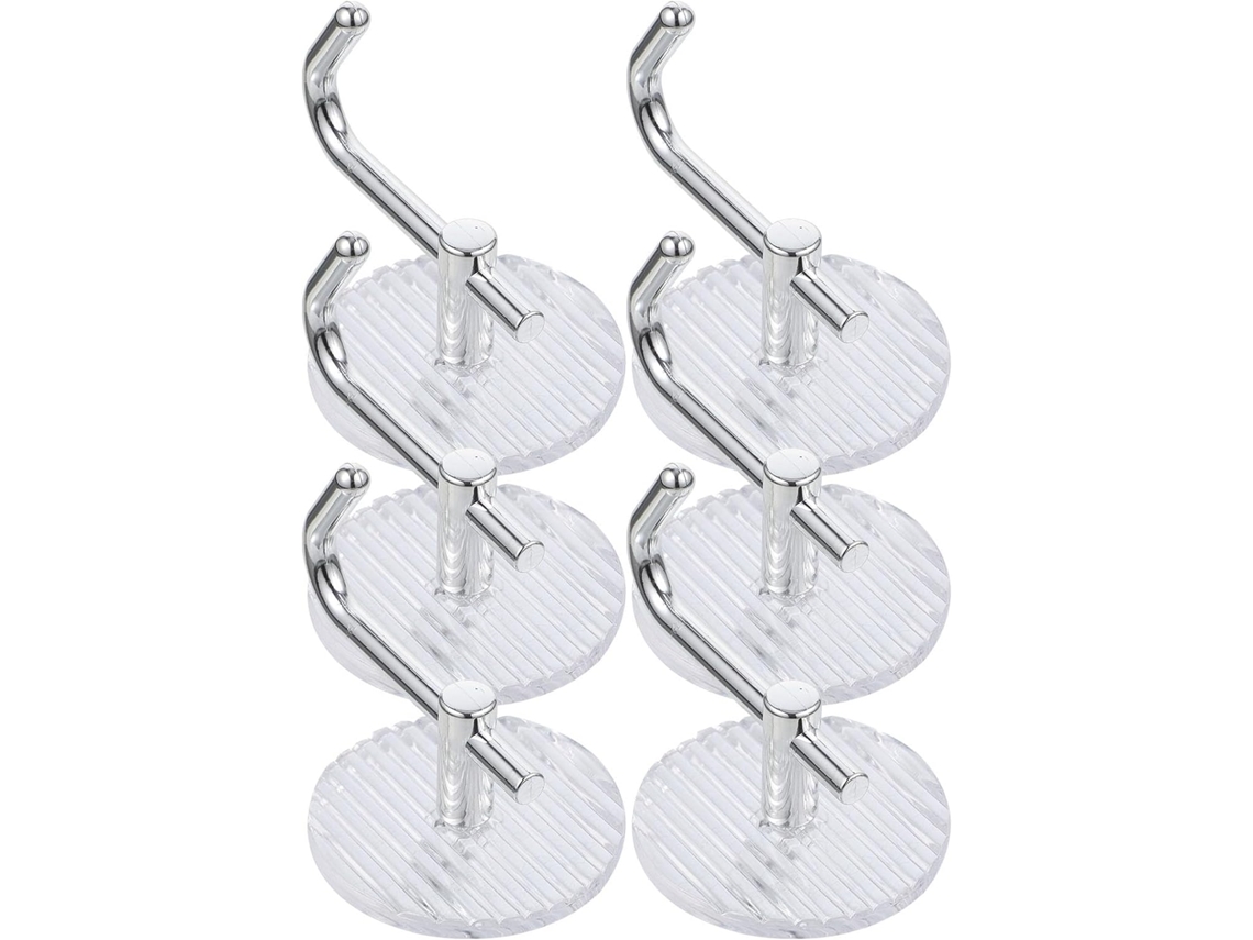 Conjunto De 6 Ganchos Parede Adesivos E Resistentes Angooily Para Toalhas Banheiro, Quarto E Cozinha