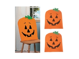 Laxiscreed Decoração De Halloween Com Capas De Cadeira Abóbora, 2 Peças, Tema Abóbora