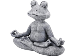 Escultura De Rana En Meditación 12.8x5.5x10.3cm Resina Decoración Jardin Zen Regalo Yoga Patios