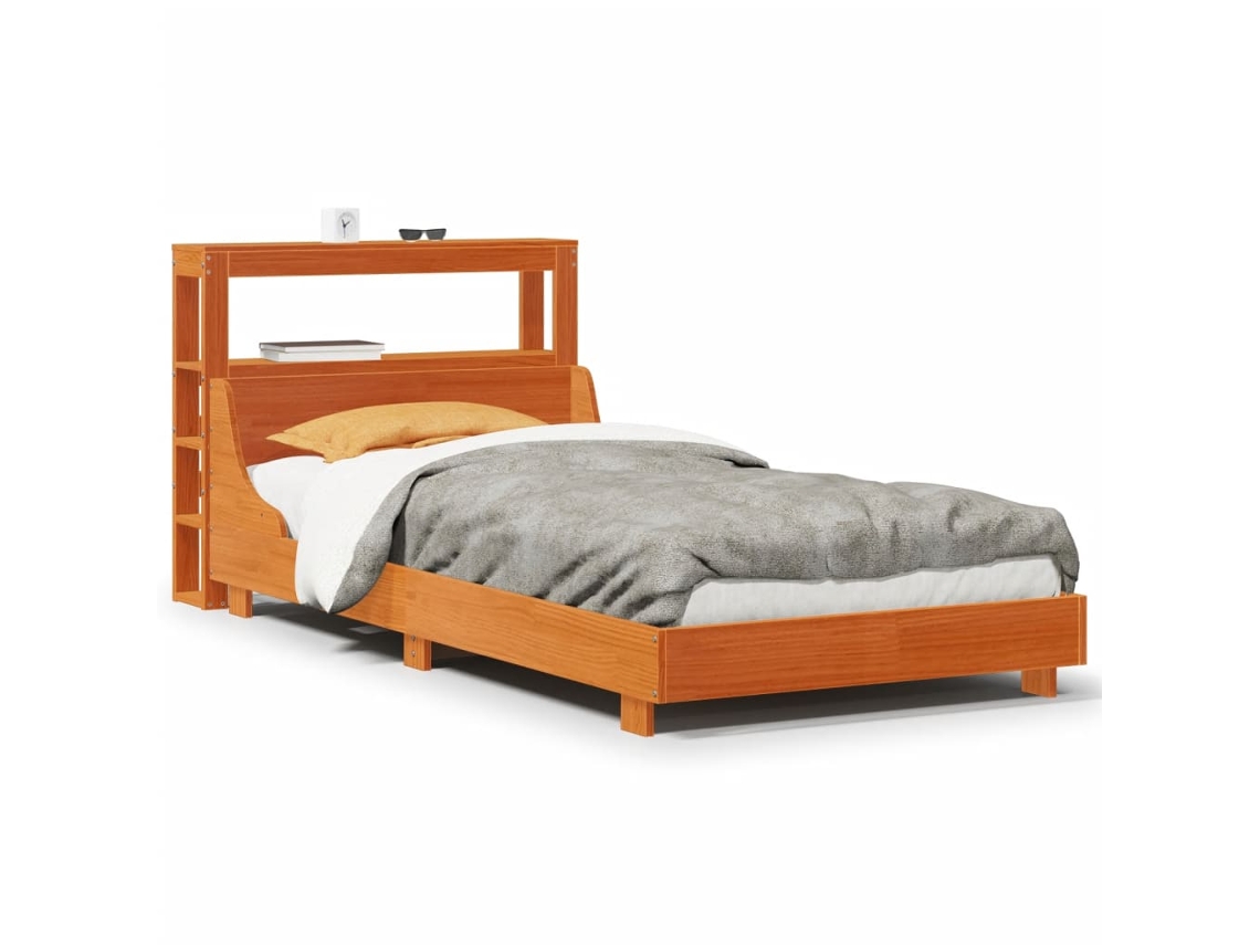 Cama Sem Colchão 75x190 cm Madeira de Pinho Maciça Castanho mel MAISON EXCLUSIVE