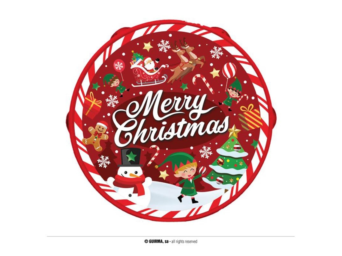 Pandeiro de Feliz Natal em pvc de 13 cm