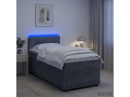 Vidaxl Cama Box Spring Com Colchão Cinzento-escuro 80 X 200 Cm Veludo