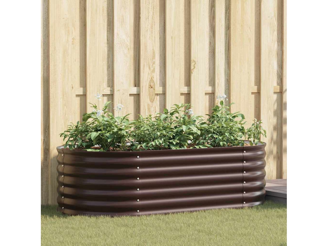 Vidaxl Cama Elevada Castanho 160 X 80 X 44 Cm Aço
