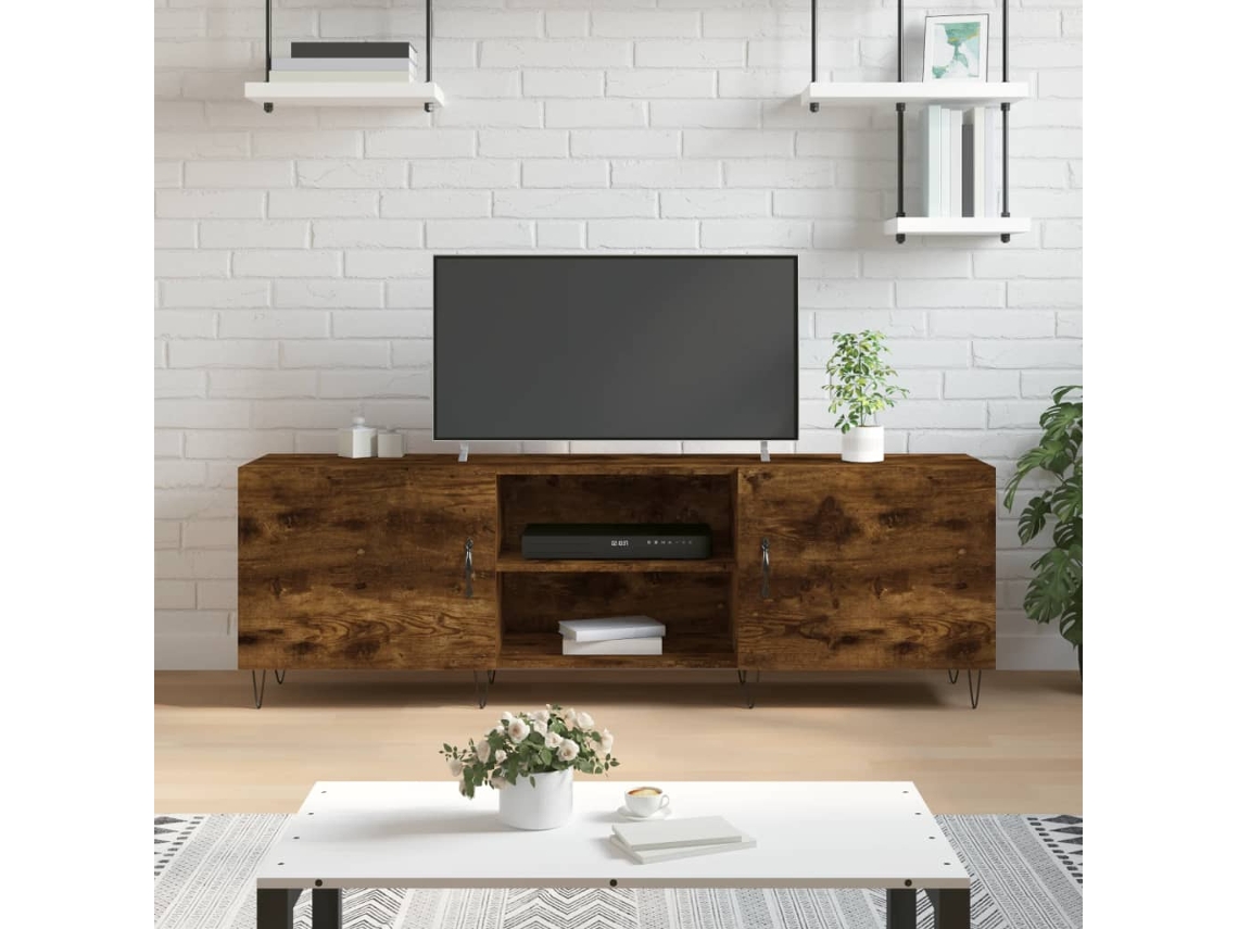 Móvel De Tv 150x30x50 Cm Derivados De Madeira Carvalho Fumado Dkd Home Decor