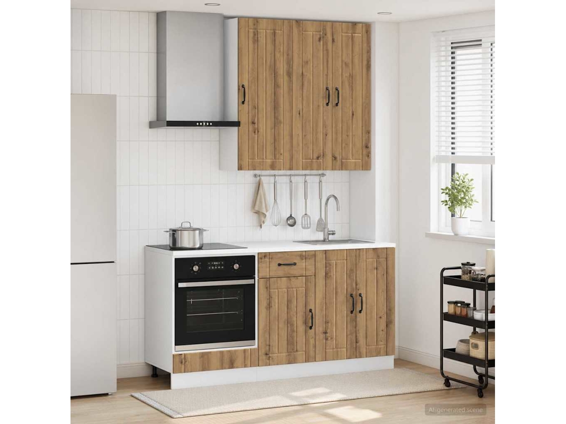 Vidaxl Unidade De Cozinha Lucca 5 Pcs Carvalho Arttisan