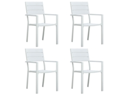 Cadeiras Jardim 4 Pcs Pead Aspeto Madeira Branco Dkd Home Decor