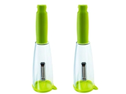 Omni-pelador De Frutas E Verduras De Aço Inoxidável Com Recipiente 2 Peças