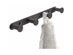 Gancho de parede de aço inoxidável Slowmoose, 4 ganchos, acabamento preto fosco para banheiro e porta