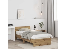Vidaxl Estrutura de Cama com Cabeceira Carvalho Arttisan 80 X 200 Cm