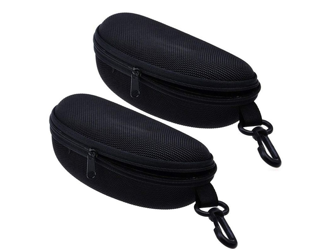 2pcs Estojo Duro para Óculos Sol e Óculos de Leitura com Gancho Portátil Protetor