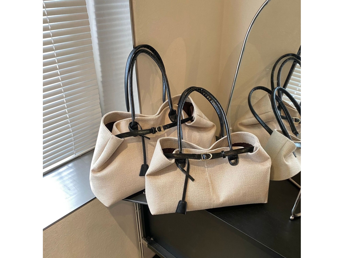 Bolsa Tote Grande Retrô em Jeans, Estilo Feminino, Ombro Casual e Portátil Uso Diário, Preta AQUAFORGE