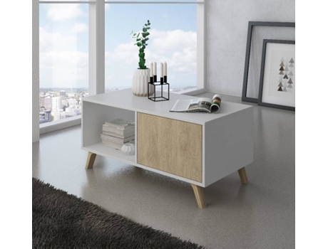Mesa de Apoio SKRAUT HOME MESAWINDBLAPUCC (Branco - Melamina - 92x50x45cm)