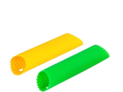 Conjunto Raro Com 2 Unidades De Picador Alho, Descascador De Rolo E Picador Alho Silicone, Na Cor Verde, Amarelada
