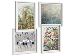 Composição De Quadros Paisagens De Montanha E Retratos Espelharte (4 Peças)