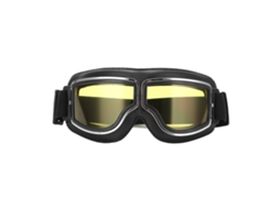 Óculos de Proteção Wind Sand para Motociclismo, Ajustáveis, Outdoor, Moldura Preta, Lente Amarela MARCA