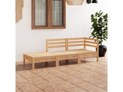 Vidaxl 3 Pcs Conjunto Lounge De Jardim Pinho Maciço