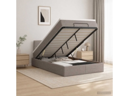 Vidaxl Cama Ottoman Com Colchão Cinzento-acastanhado 120 X 200 Cm