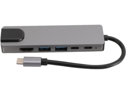 Estação De Acoplamento Para Laptop 6 Em 1, Hub Multifuncional Tipo