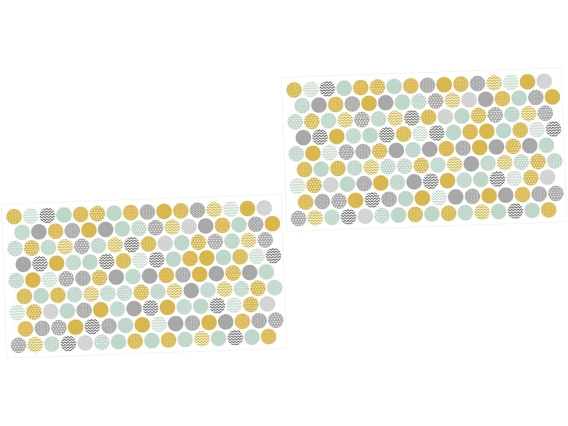 Conjunto de 2 Adesivos de Parede com Bolinhas Decoração de Interiores Círculo Verde Vida SFUSHOS