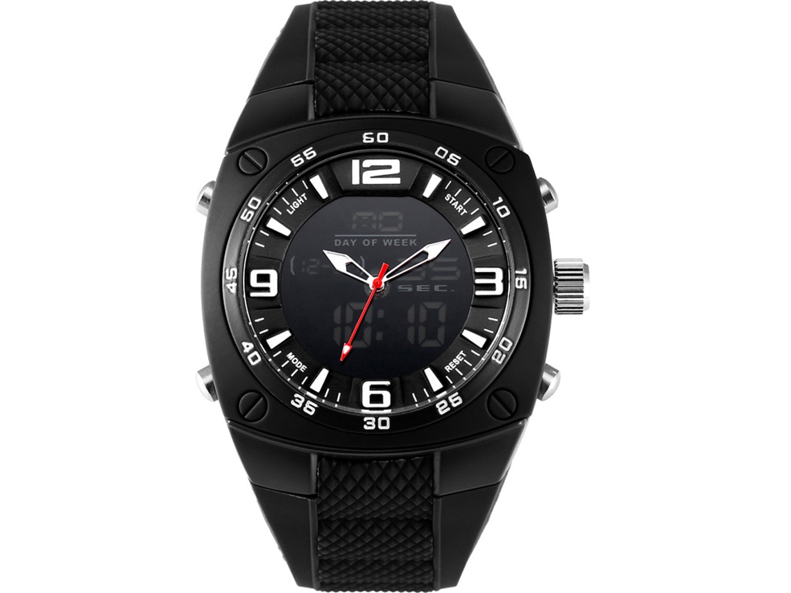 Relógio Eletrônico Masculino de Pulso À Prova D'água com Pulseira de Silicone Casual