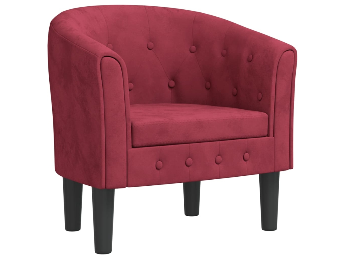 Tub Chair, Tub Chairs Vidaxl Vermelho Veludo