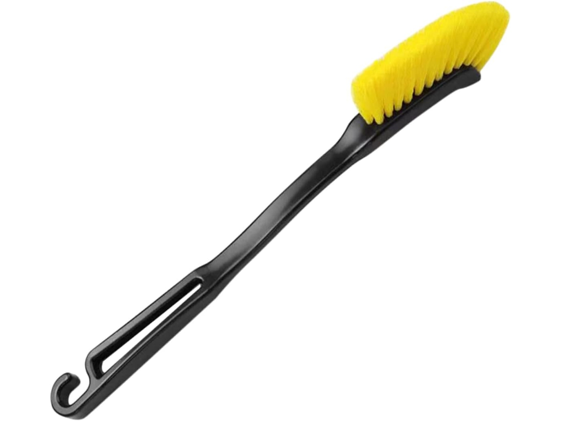 Escova Para Limpeza De Pneus E Rodas De Carro Com Cerdas Densas E Cabo Confortável.