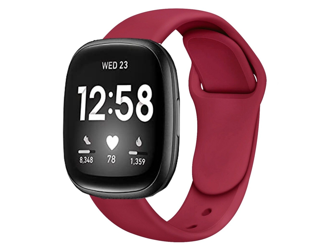 Bracelete Silicone Líquido para Fitbit by Google Versa 4 Vinho