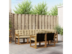 Vidaxl Conjunto De Sofás Para Exterior 7 Unid. Natural E Bege