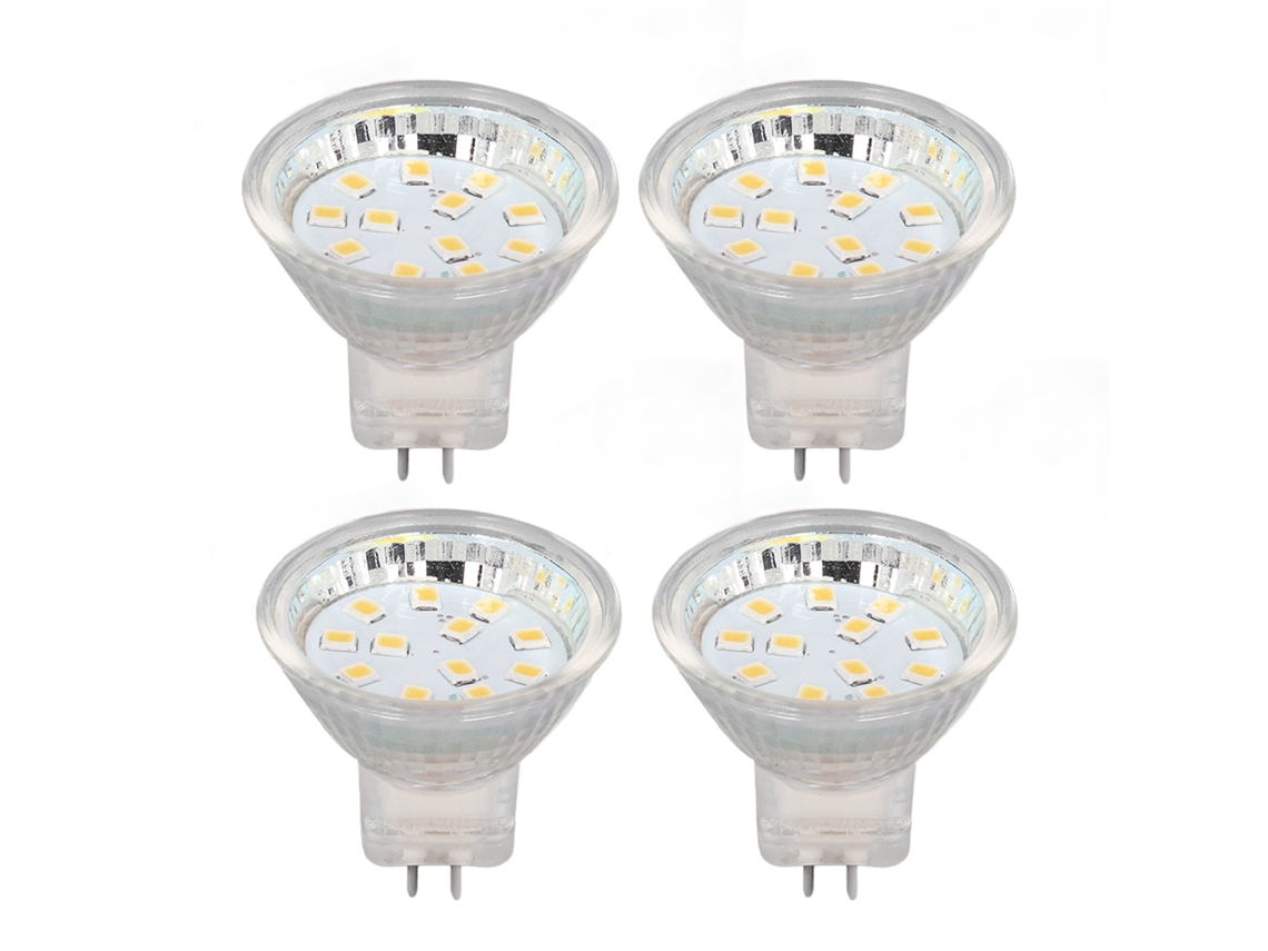 Conjunto de 4 Lâmpadas Mr11 com 12 Leds, 2w, 300 Lúmens, para Iluminação de Jardim CHABERLU