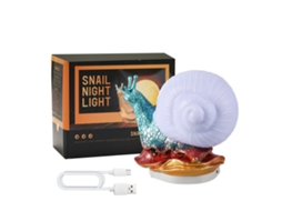 Rebe-lâmpada De Mesa Caracol Led Para Crianças, Luz Noturna Com Controle Táctil Regulável, Luz Branca Quente E Colorida, Usb, Decoração De Quarto