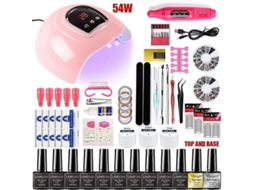 Conjunto de Unhas com Lâmpada Led Uv 120/54 W, Ferramentas para Manicure, 18/12/10 Cores, e Smaltes em Gel GOKOCO