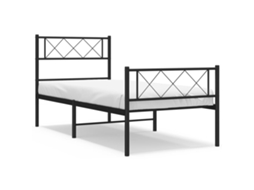 Estrutura de Cama com Cabeceira e Pés Metal Preto MAISON EXCLUSIVE 90x190 cm