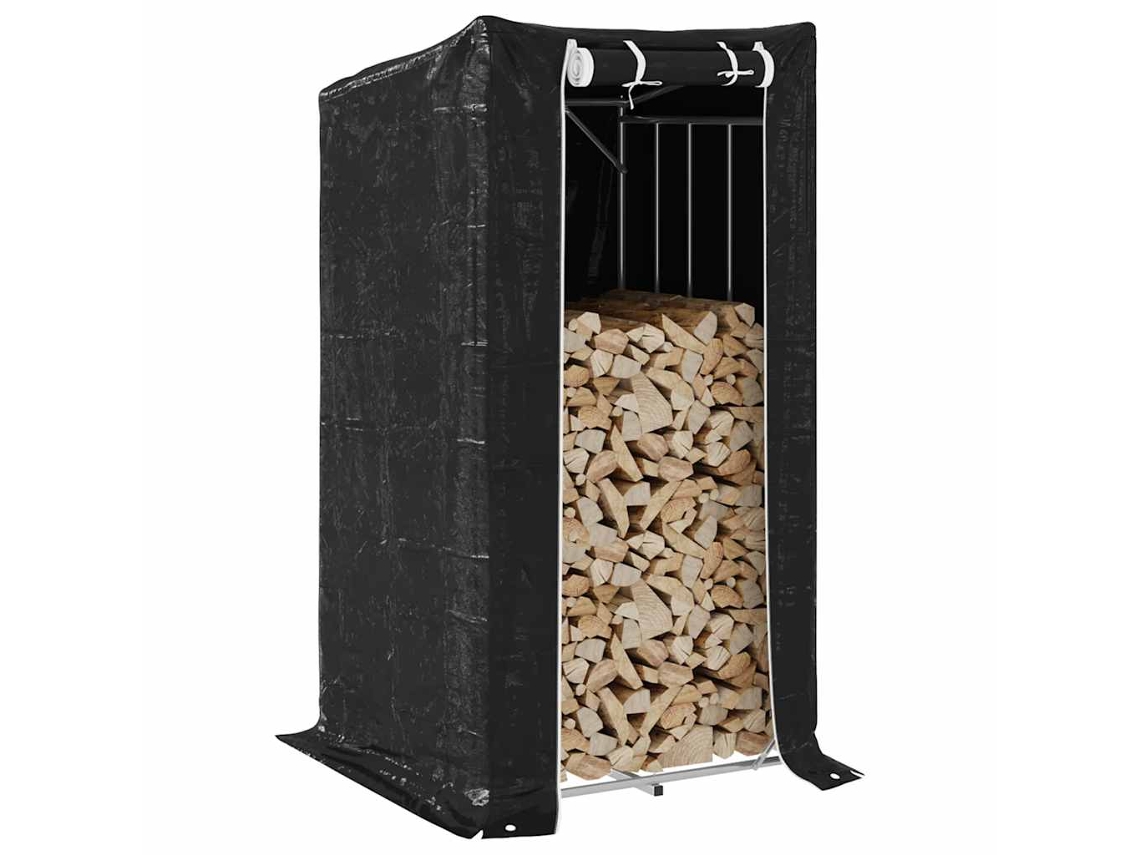 Vidaxl Rack De Lenha Com Tampa De Chuva 100x100x200 Cm Aço Galvanizado