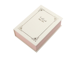 Caixa De Jóias Tipo De Livro 21x14.5x6cm Rosa / Branco
