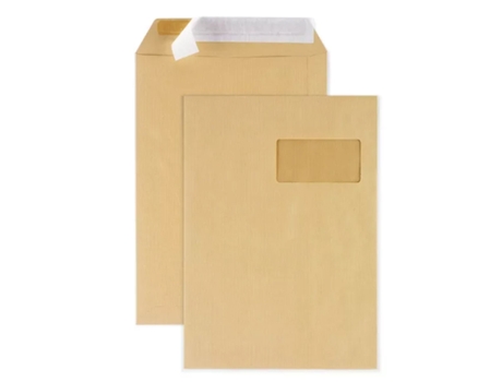 500 Bolsos de Papel Kraft com Janela 22,9 X 32,4 cm YOUDOIT